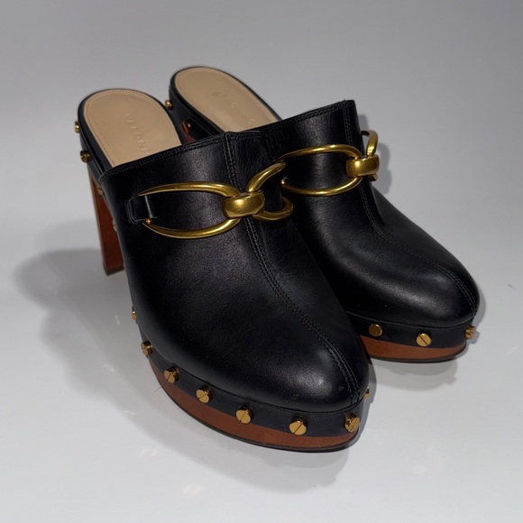 Veronica Beard Giles Leather Clogs platform horse bit size 6.5 NWOB - Picture 9 of 9